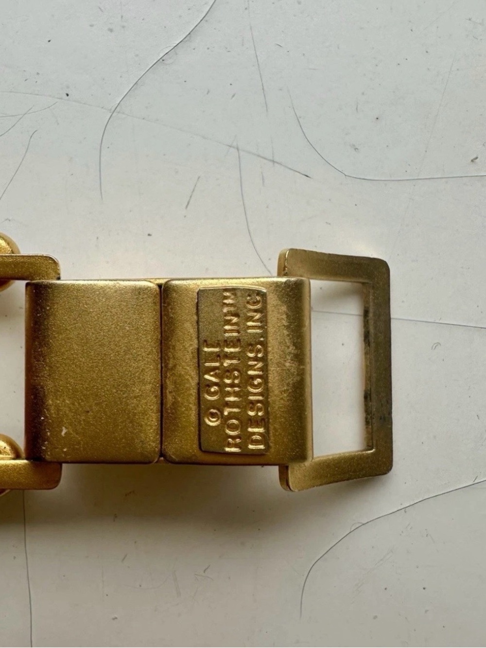 Vintage Gale Rothstein (Stamped) Semi-Precious Stones Gold Plated 7” Bracelet - Picture 6 of 8